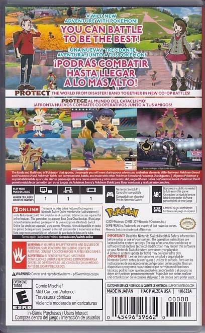 Pokemon Shield - Amerikansk Version - Nintendo Switch (A Grade) (Genbrug)
